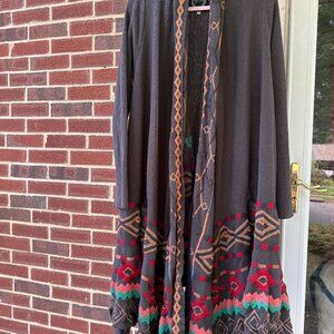 NWOT Johnny Was Biya Embroidered Cardigan Duster XS